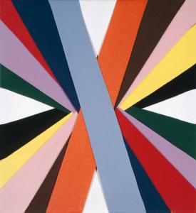 Anne-Marie MAY, Untitled (Construction of coloured rays) 1993  coloured felt, 122.4 x 122.4 cm